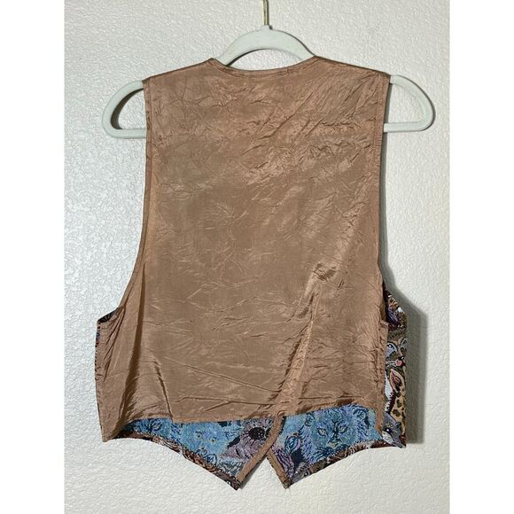 Vintage Facets Zoo Animal Tapestry Vest Large Y2K Kitschy Unisex - Picture 3 of 8